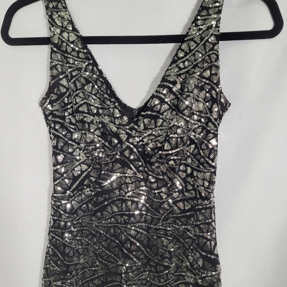 Tatyana Silver and Black Sequined Dress - Picture 2 of 4